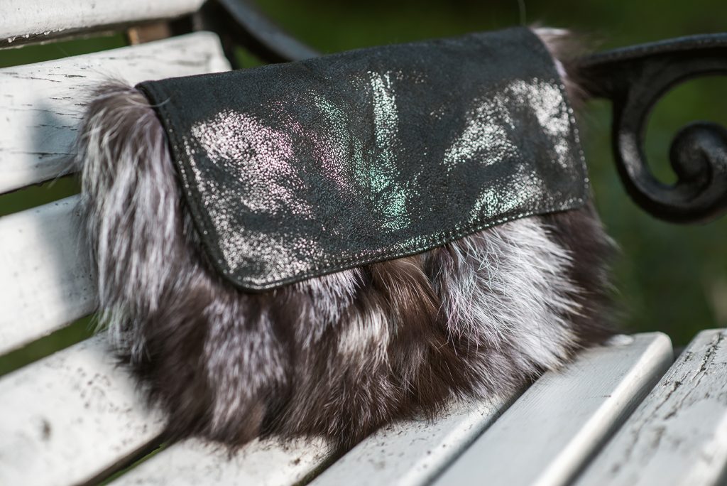 natural fur purse