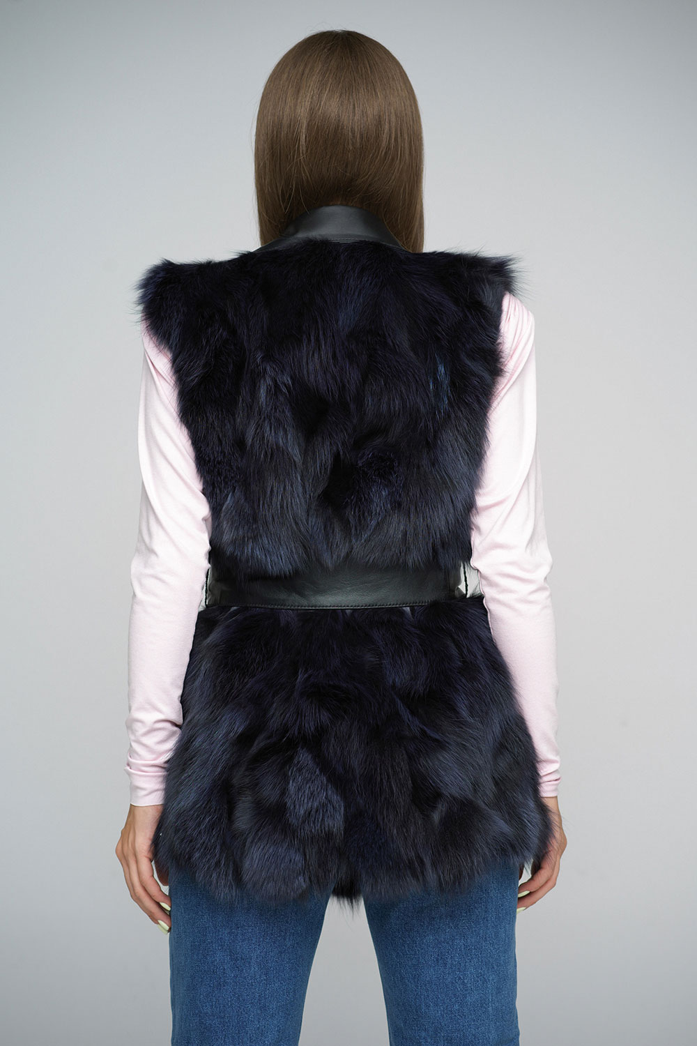 Fox fur vest 472 purple 2