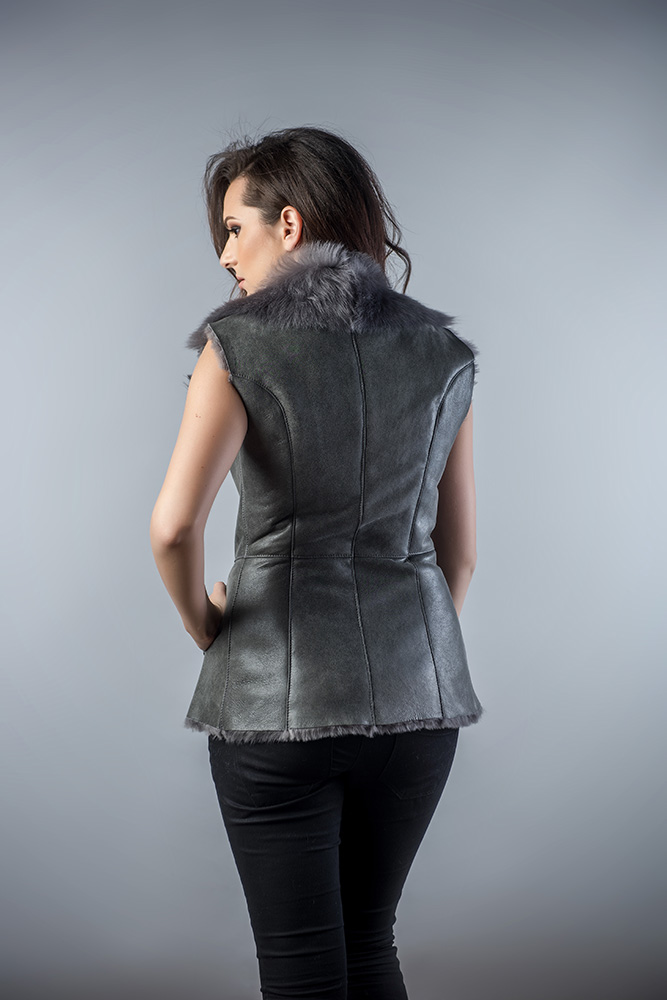 Fur Vest 435 Grey 3