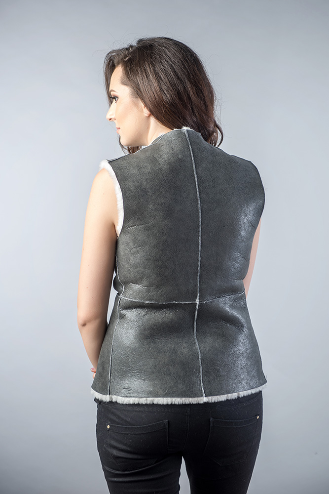 Fur Vest 439 Grey 5