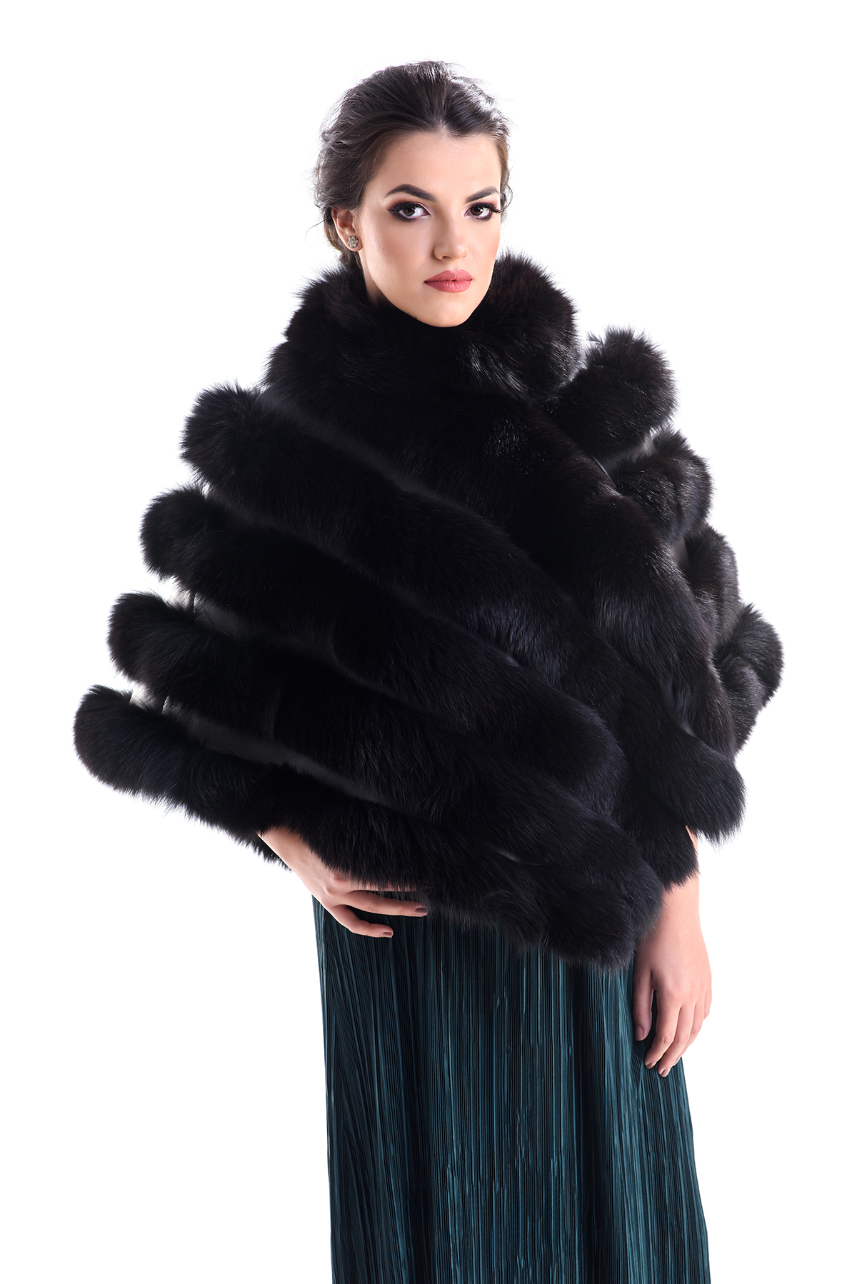 Fur cape 612 brown 3