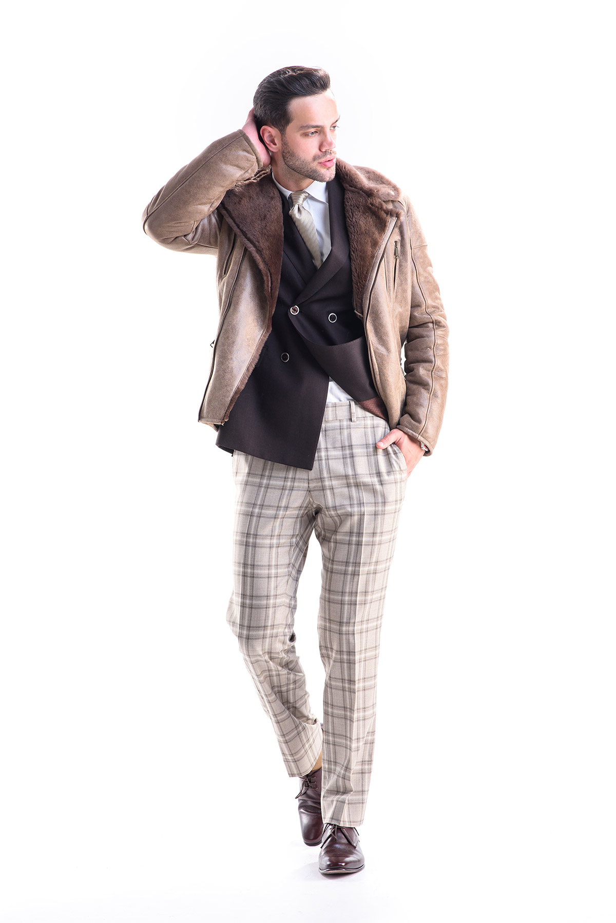 Fur coat for men 325 taupe 4 Fur coat for men 325 taupe 4