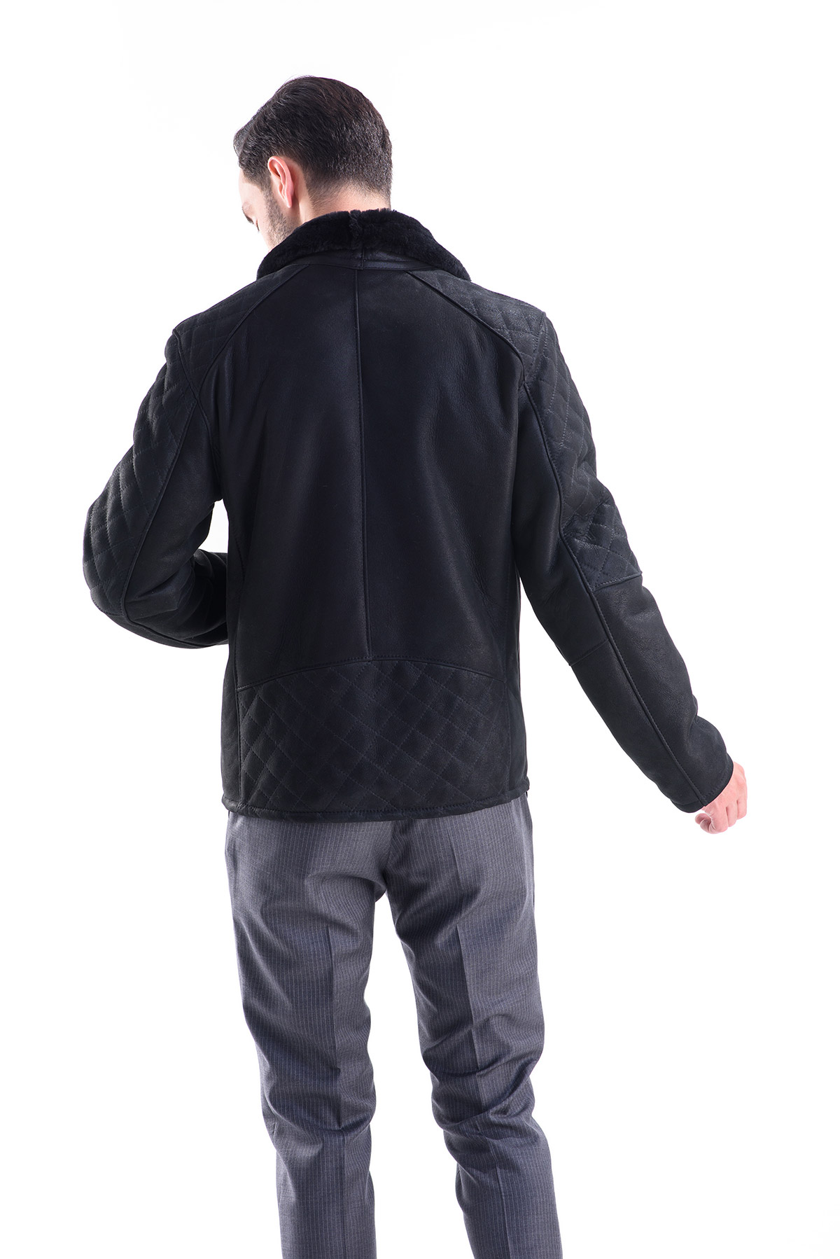 Fur coat for men 340 black 1 1