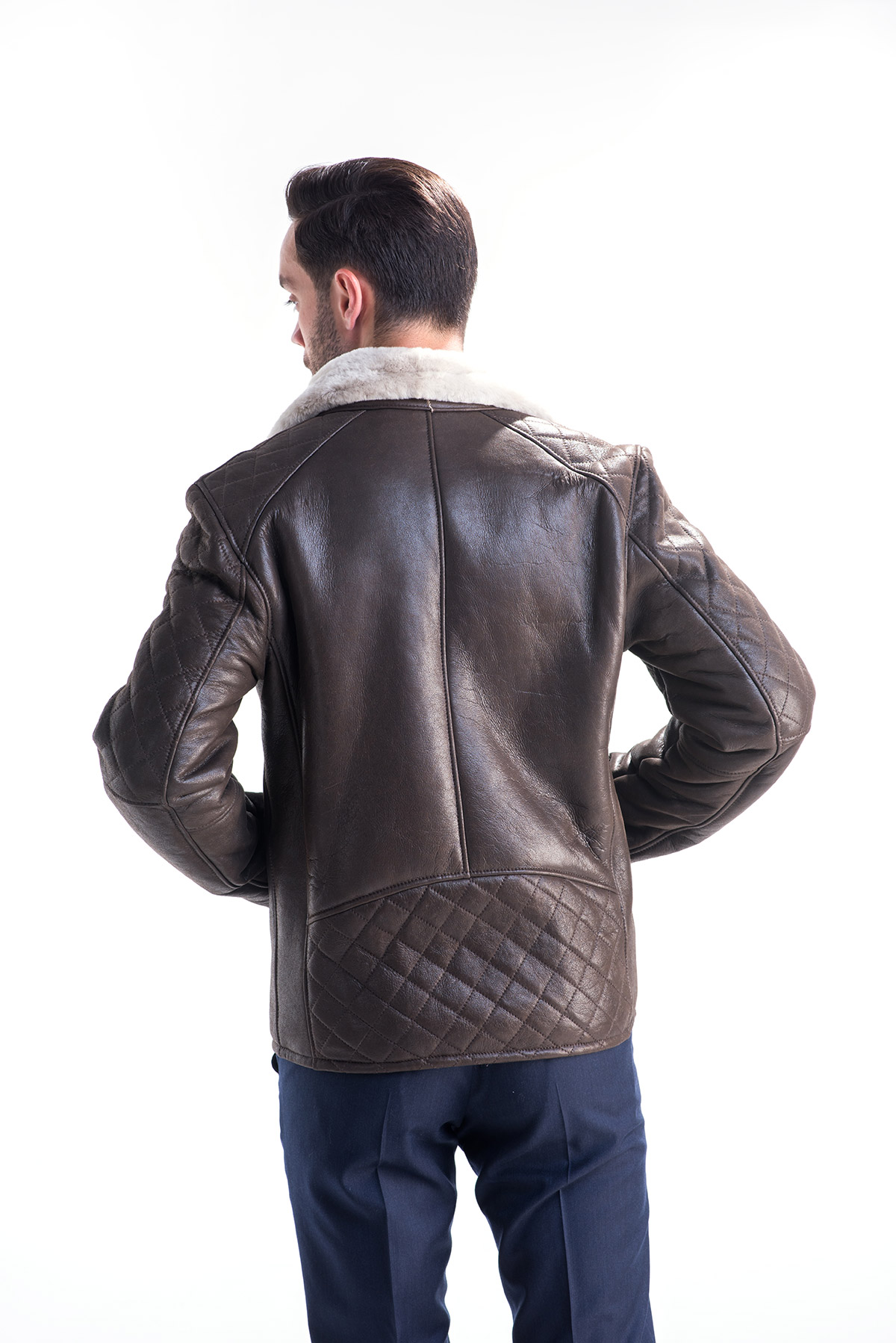 Fur coat for men 340 dark brown 1