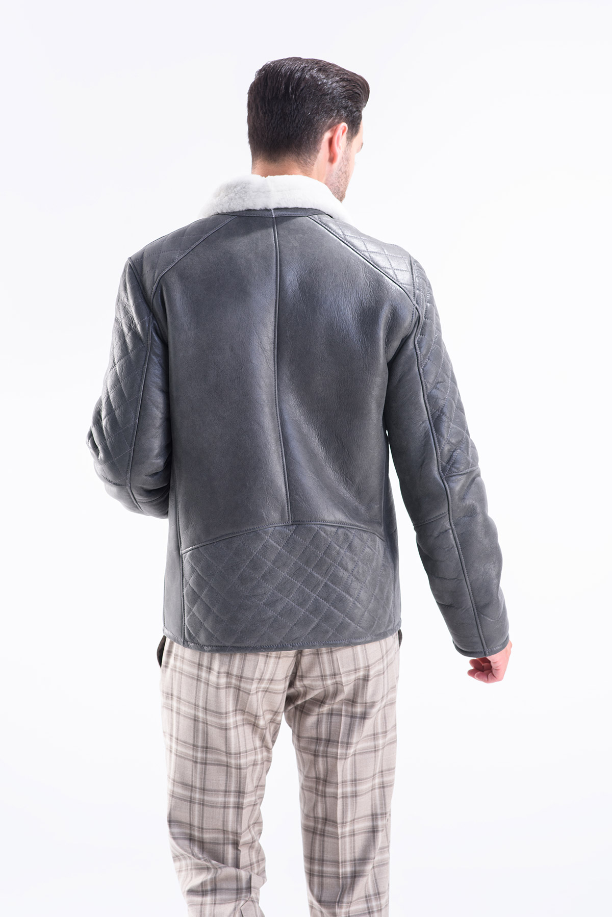 Fur coat for men 340 grey 2