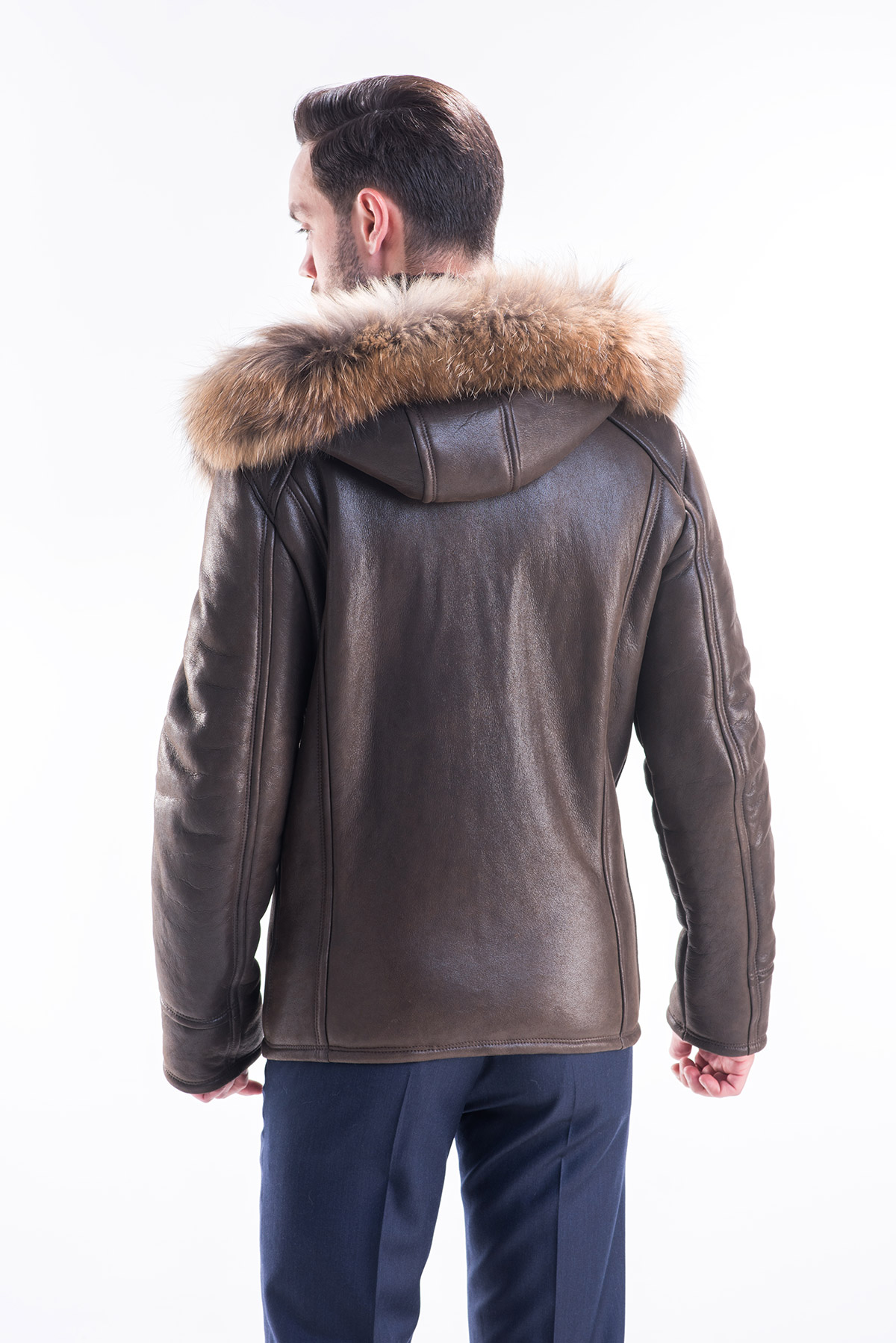 Fur coat for men 341 GR dark brown 2