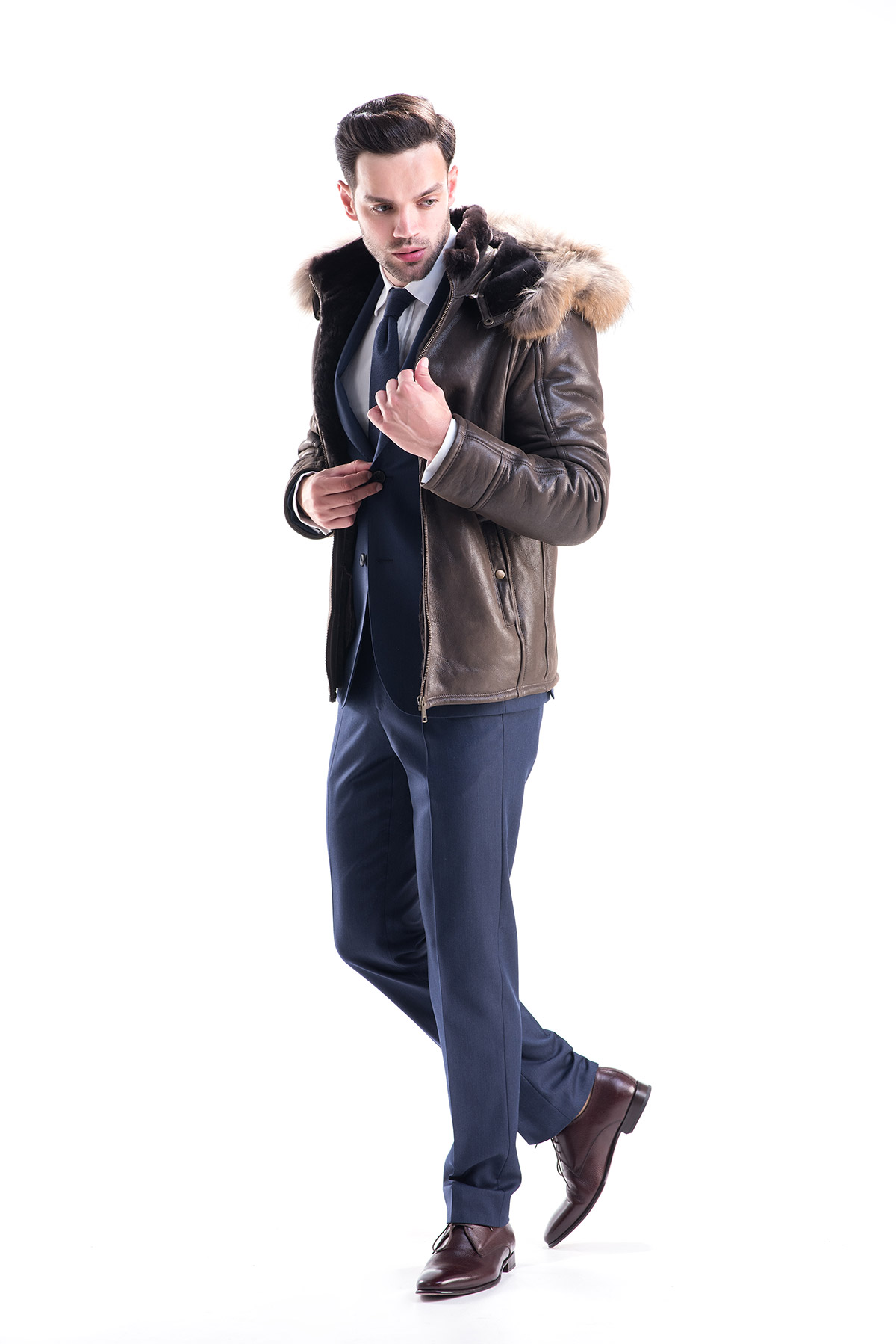 Fur coat for men 341 GR dark brown 3