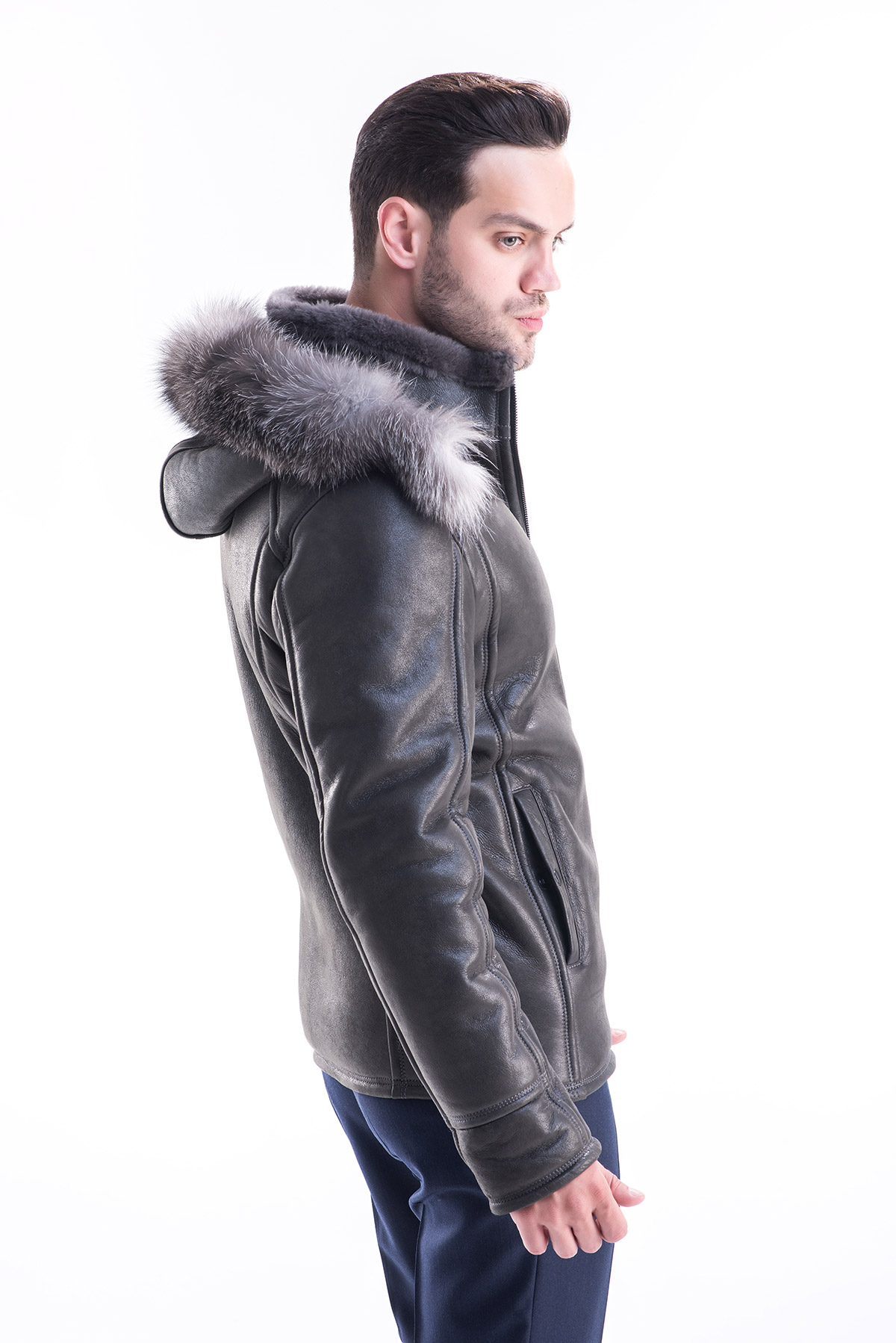 Fur coat for men 341 GR grey 2
