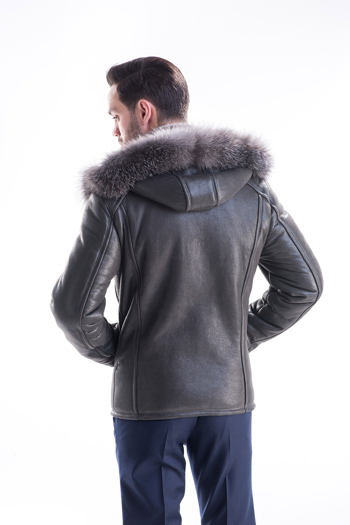 Fur coat for men 341 GR grey 3