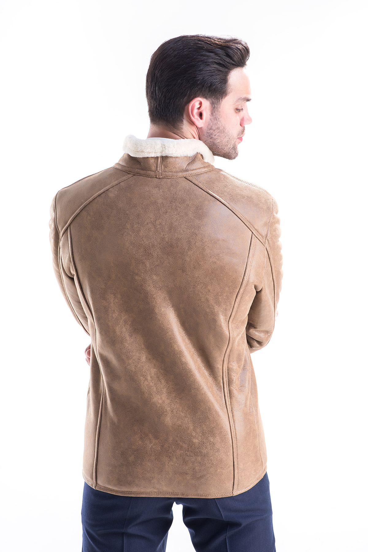 Fur coat for men 341 light brown 3
