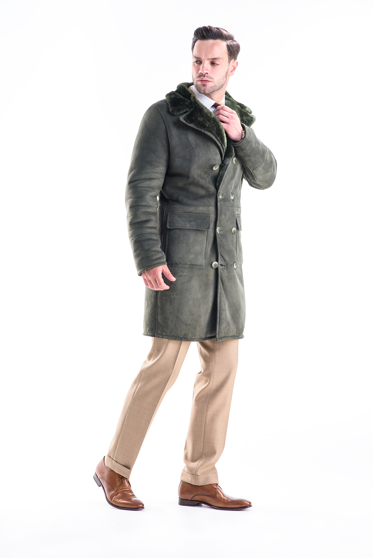 Fur coat for men 345 olive 4