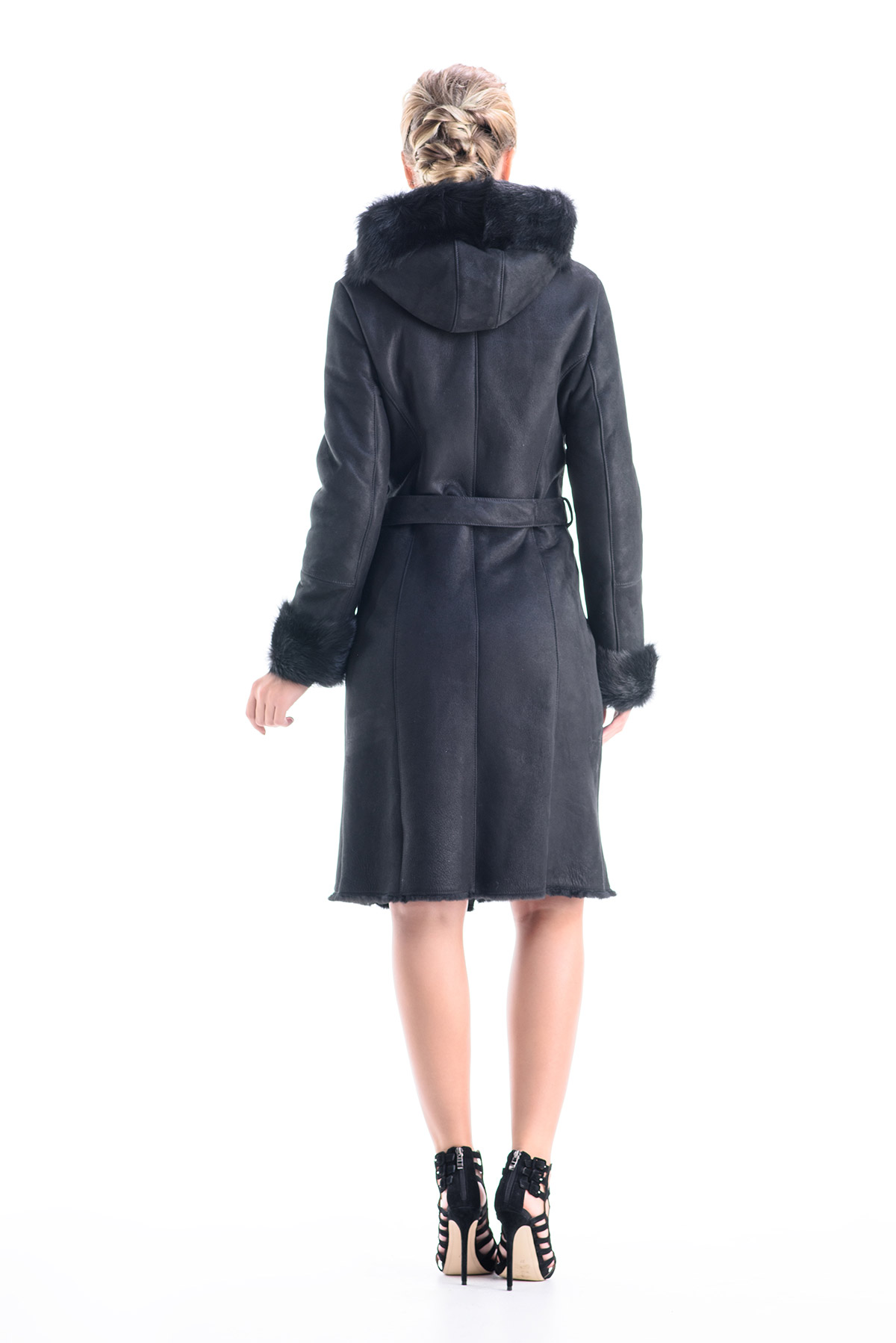 Fur coat for women 102 G black 3 Fur coat for women 102 G black 3