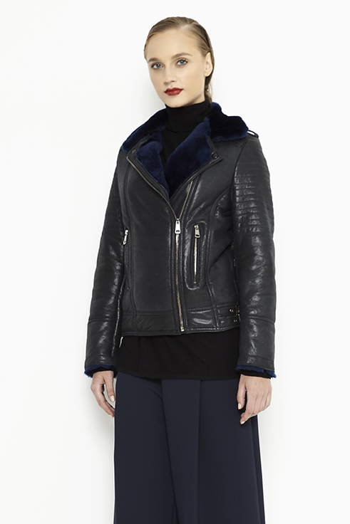 Fur coat for women 258 navy blue 1