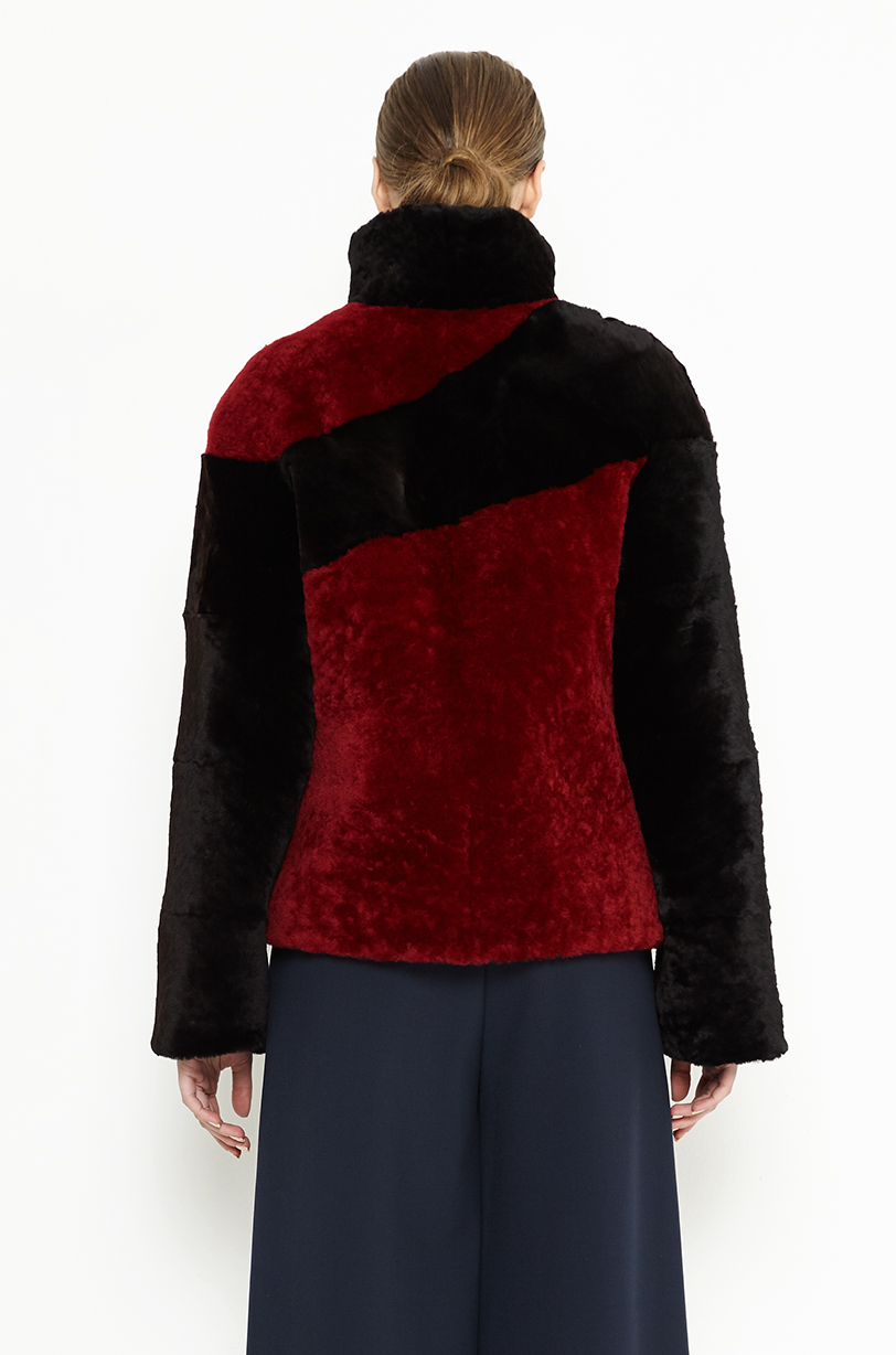 Fur coat for women 264 M burgundy 2