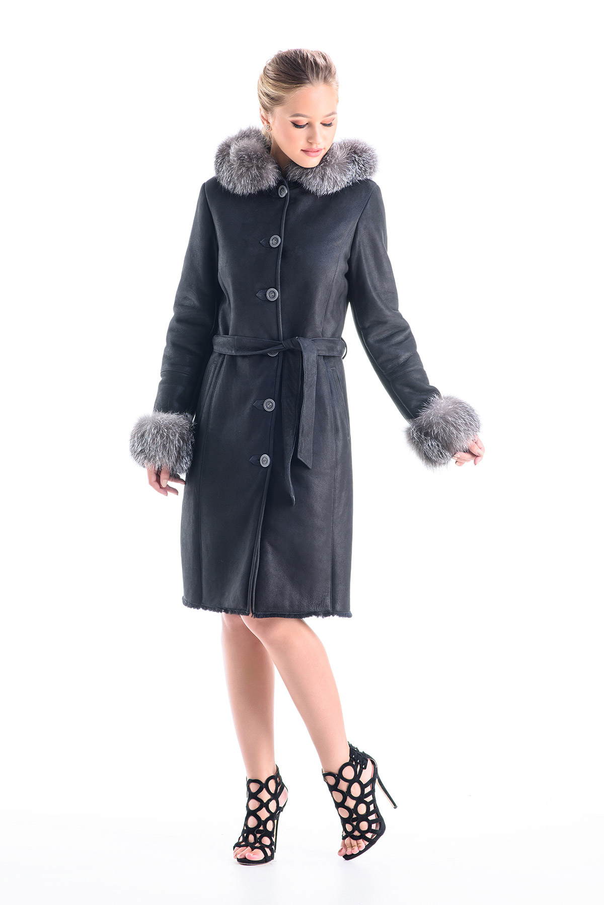 Fur coat for women102 GV black silver 4 Fur coat for women102 GV black silver 4