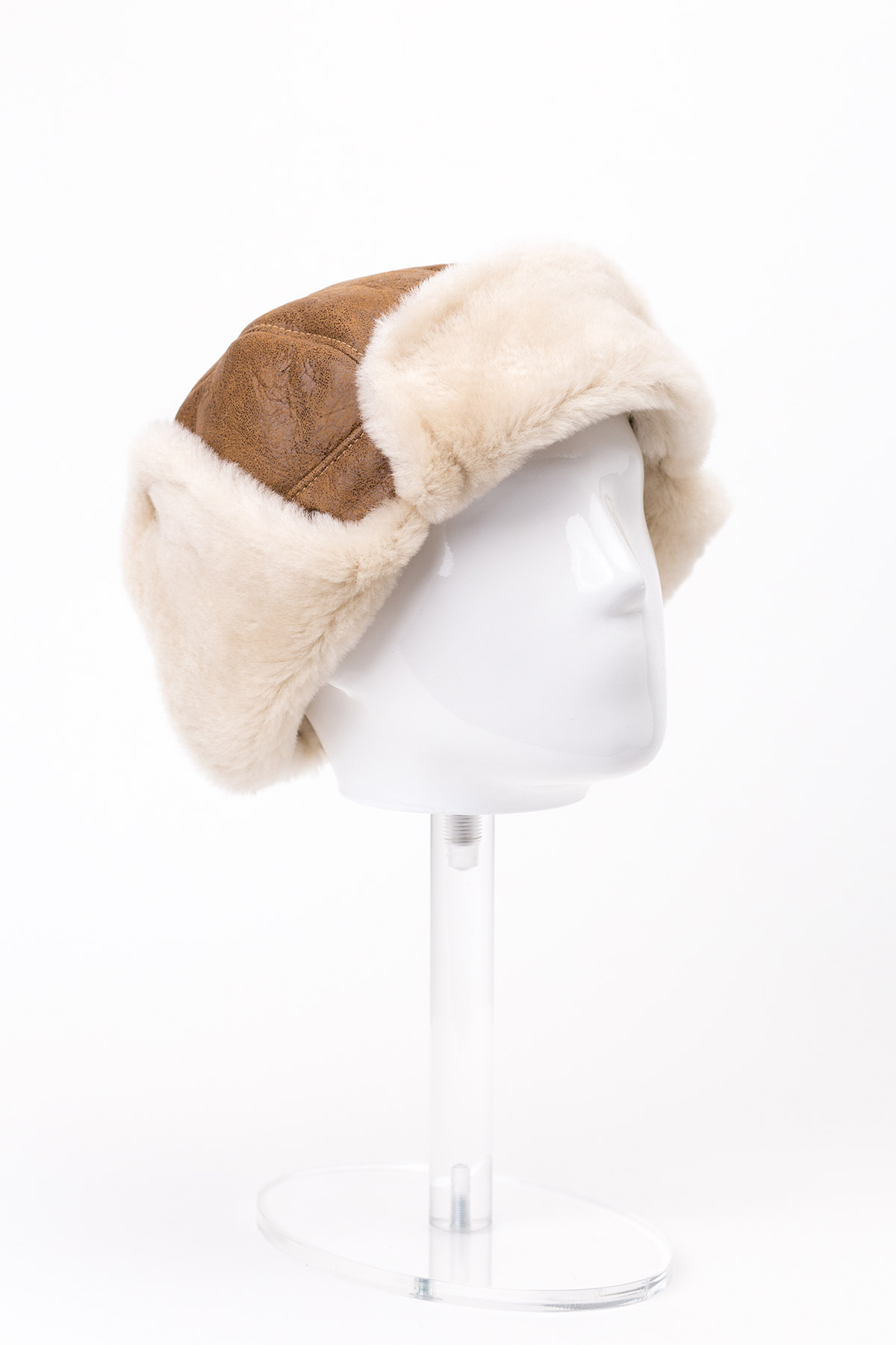 Men's Sheepskin Fur Hat 513 light brown 2