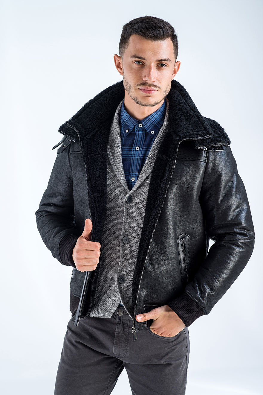 Fur jacket 365 black 1