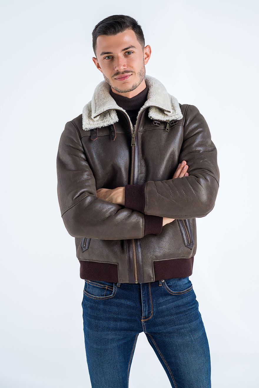 Fur jacket 365 brown white 2