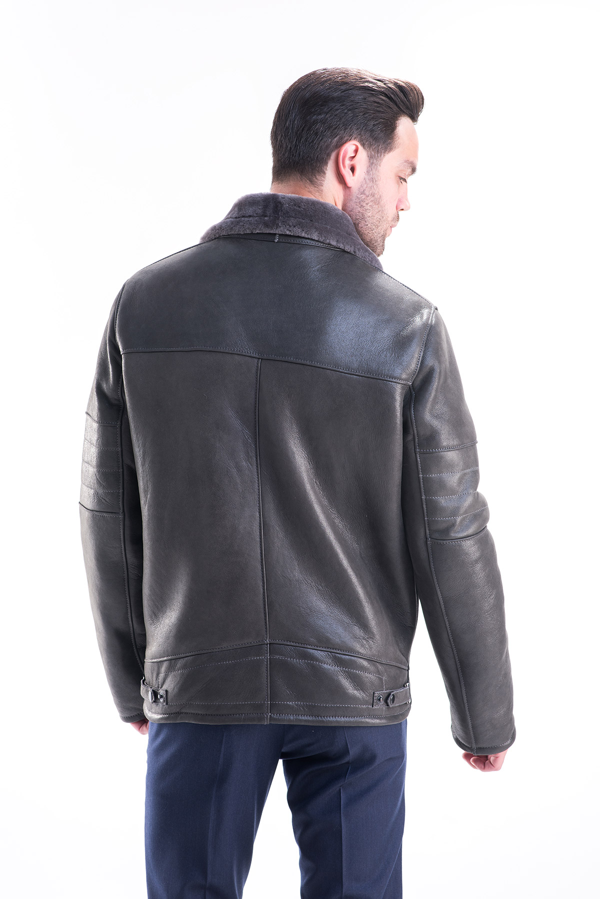 Fur jacket for men 344 grey 3