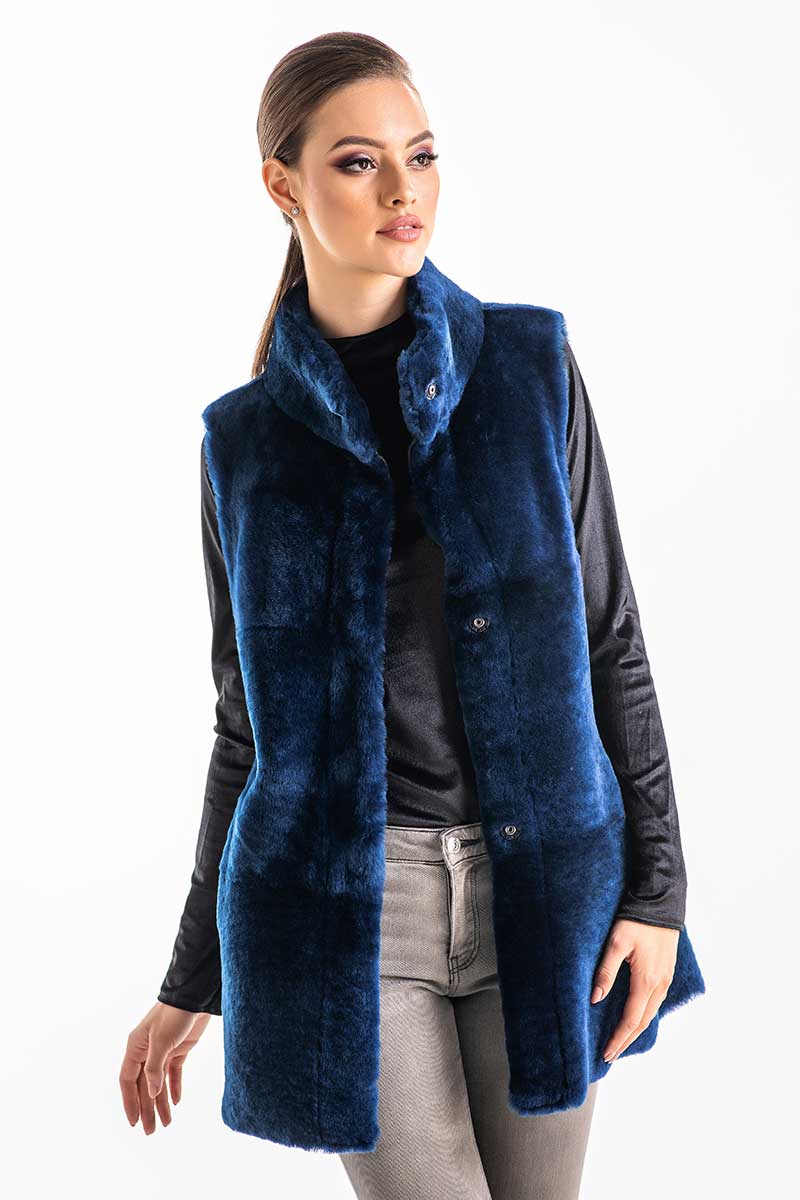 Fur vest 461 blue 4