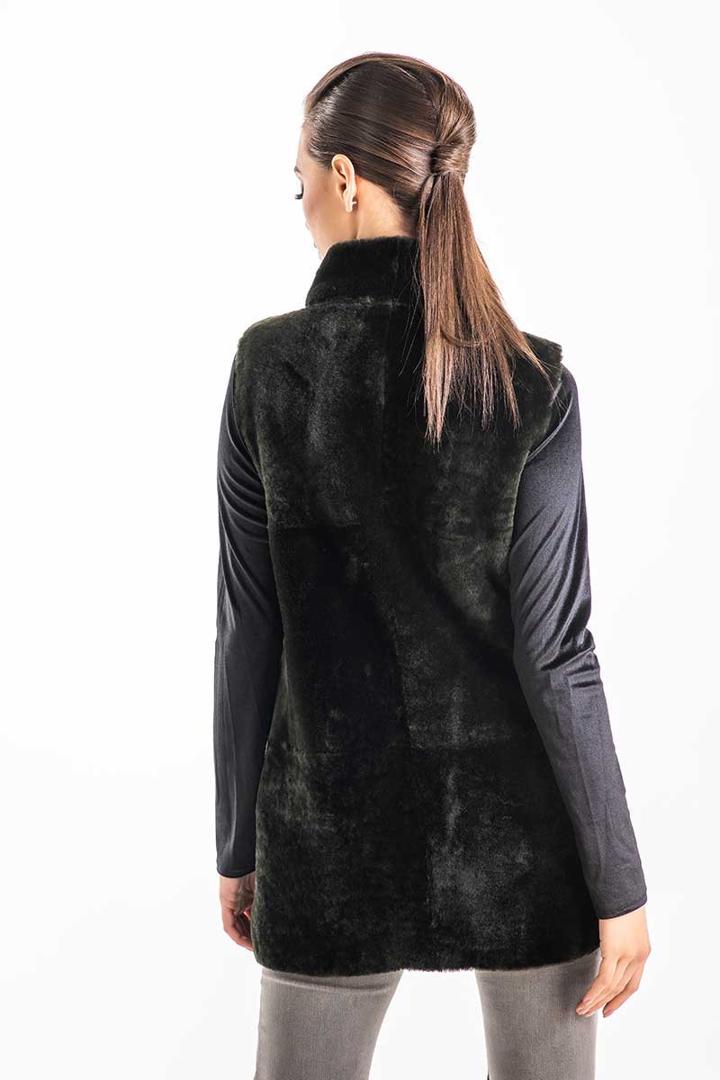Fur vest 461 olive 2