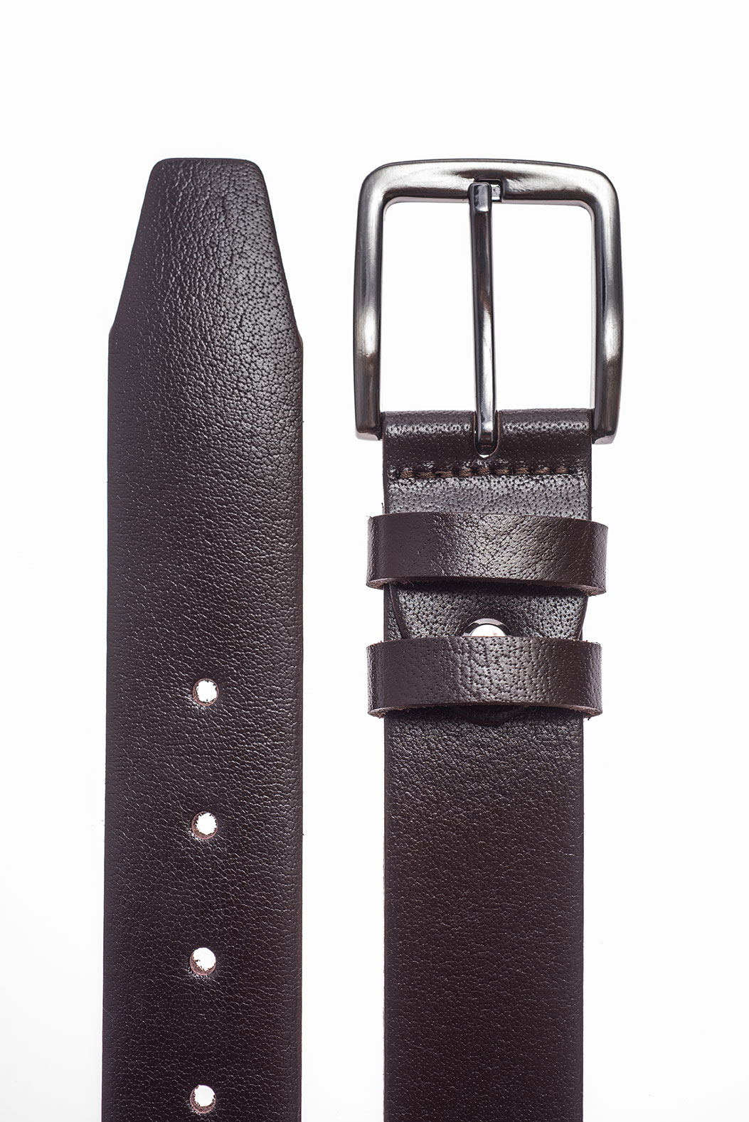 Leather belt C013 brown 10