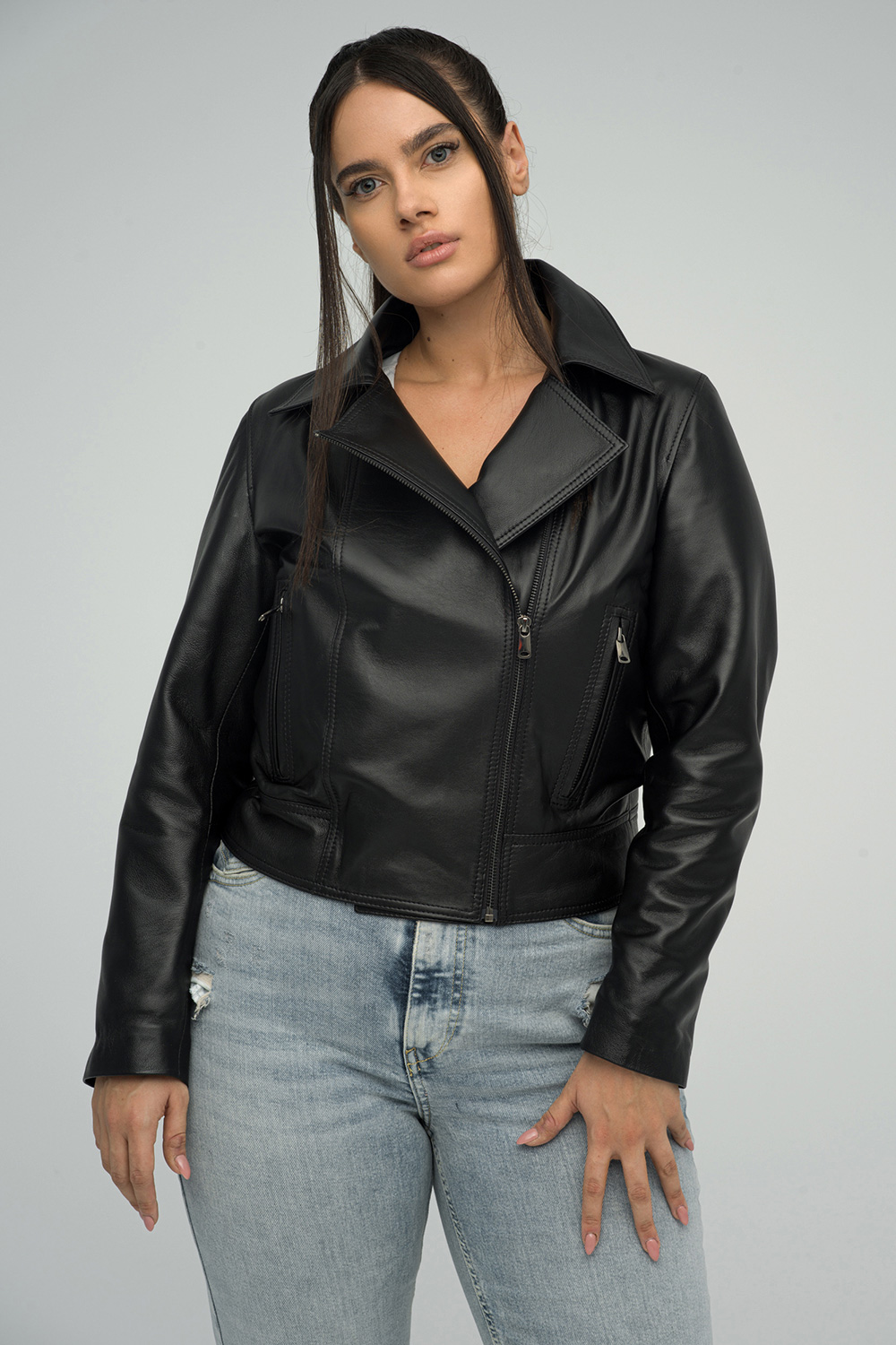 Leather jacket 1033 black 2 Leather jacket 1033 black 2