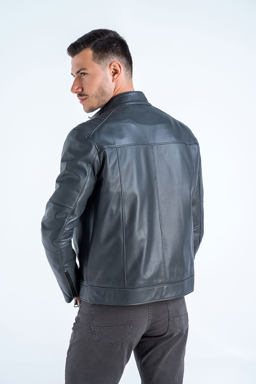 Leather jacket 3013 grey 2