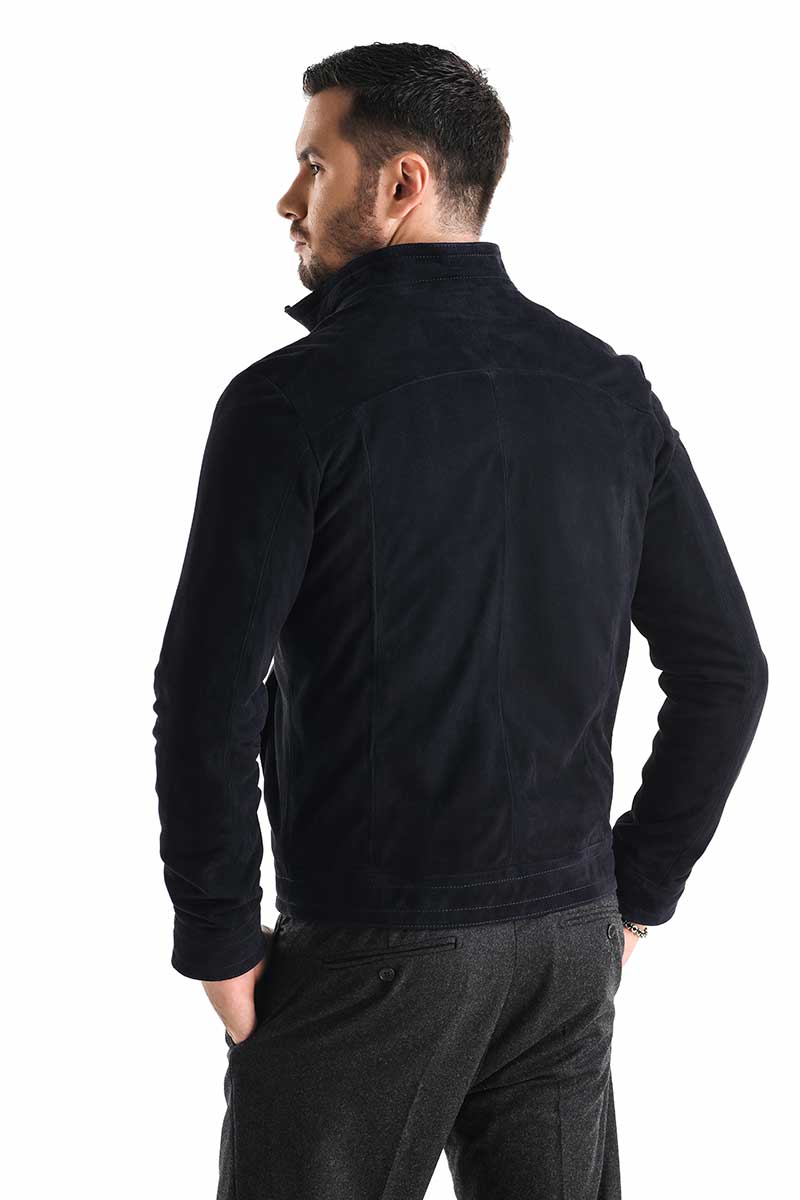 Leather jacket 3015 navy blue 2