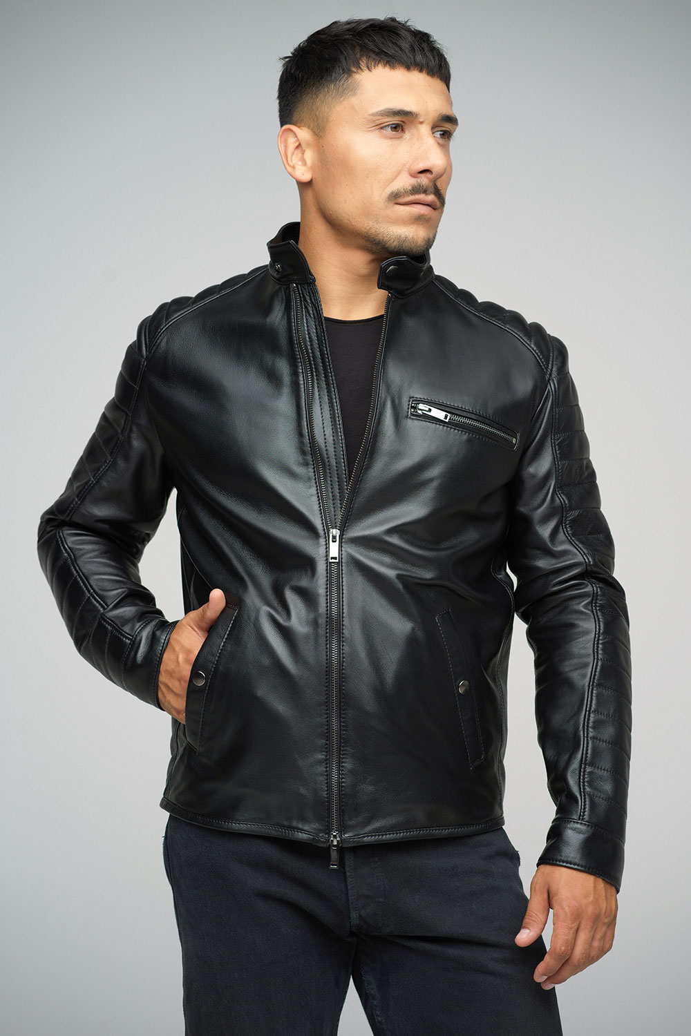 Leather jacket for men 3020 black 1