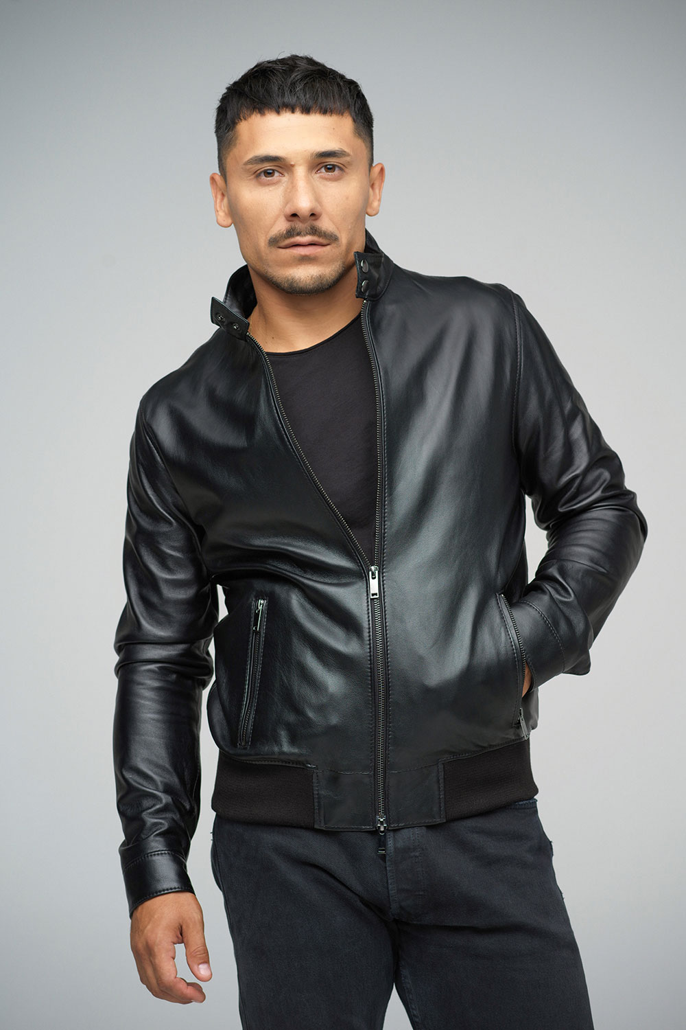 Leather jacket for men 3021 black 2