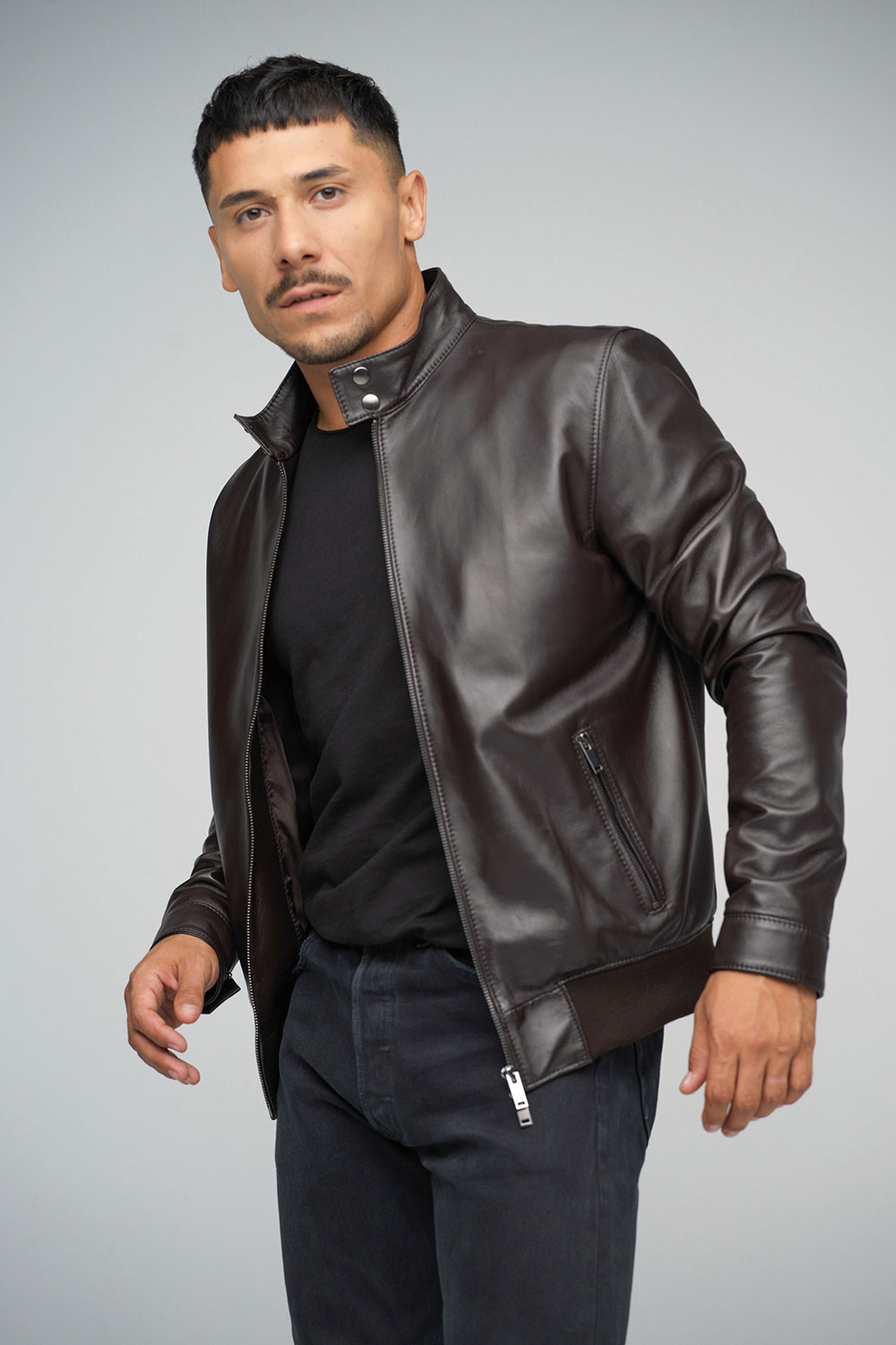 Leather jacket for men 3021 brown 2