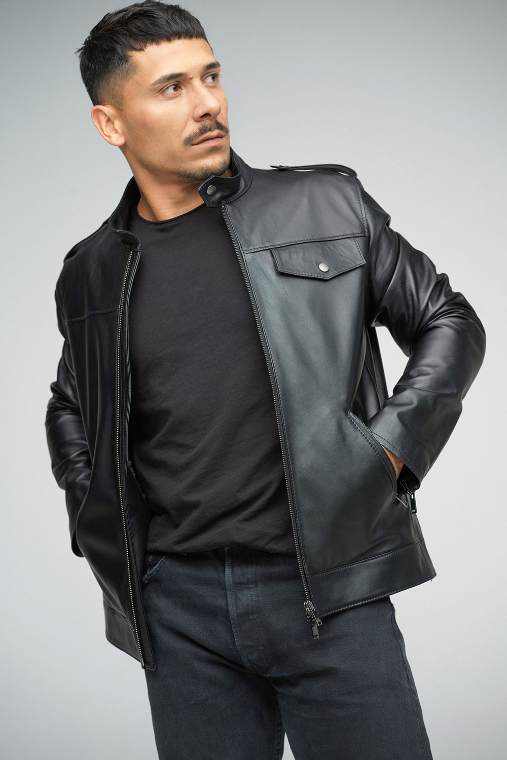 Leather jacket for men 3022 black 2