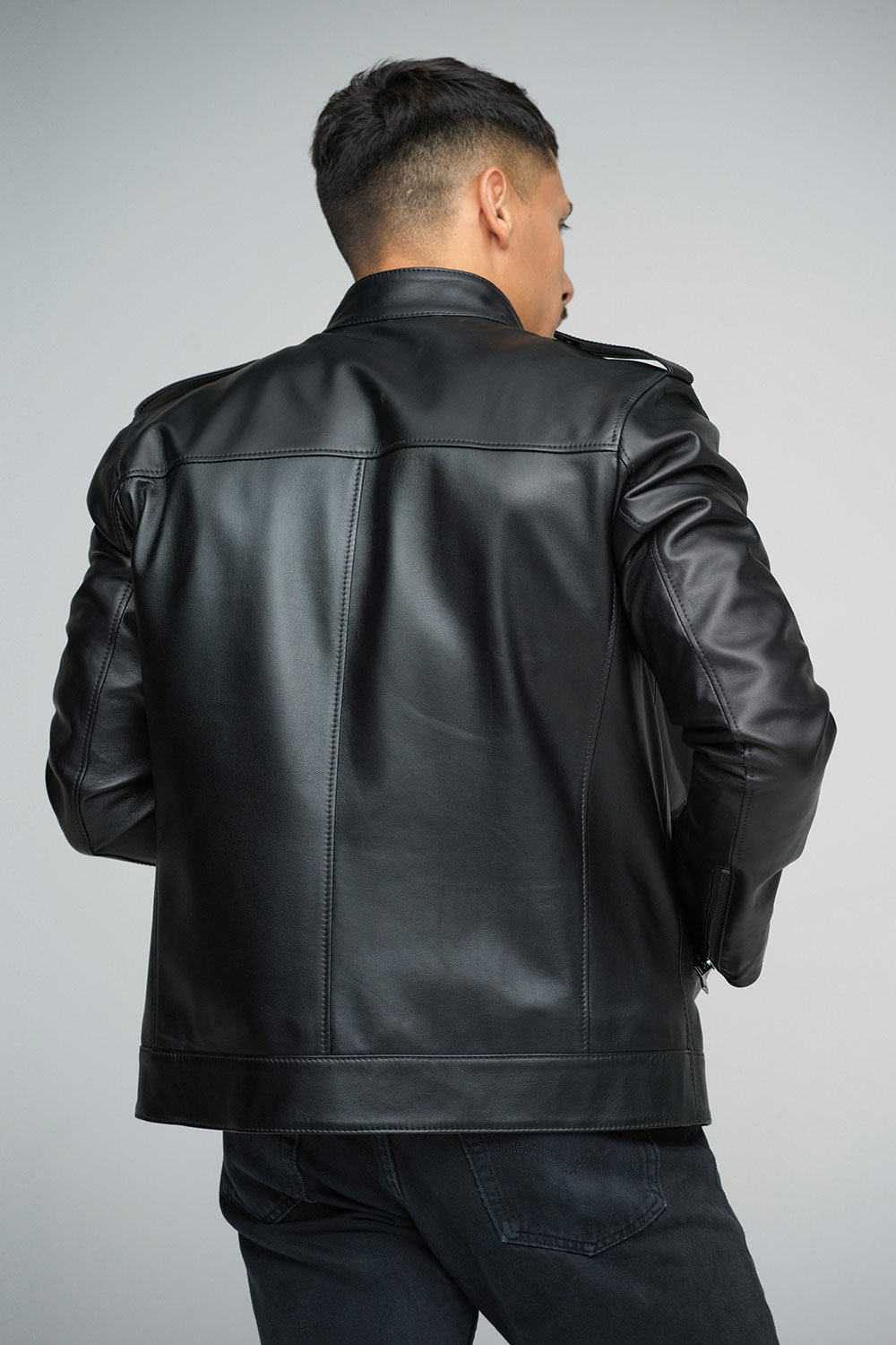 Leather jacket for men 3022 black 3