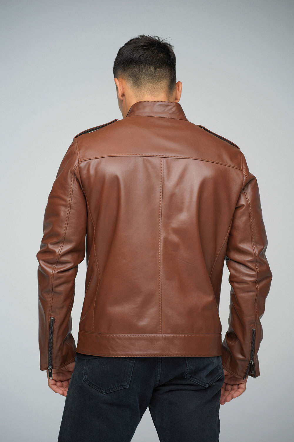 Leather jacket for men 3022 cognac 2