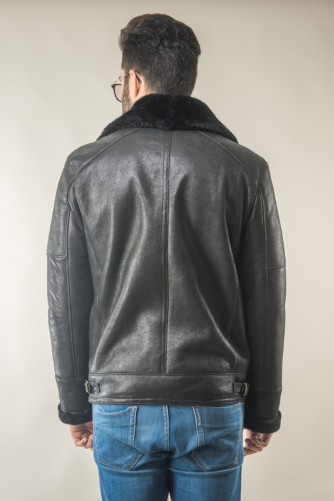 Mens fur coat black 323 P 2