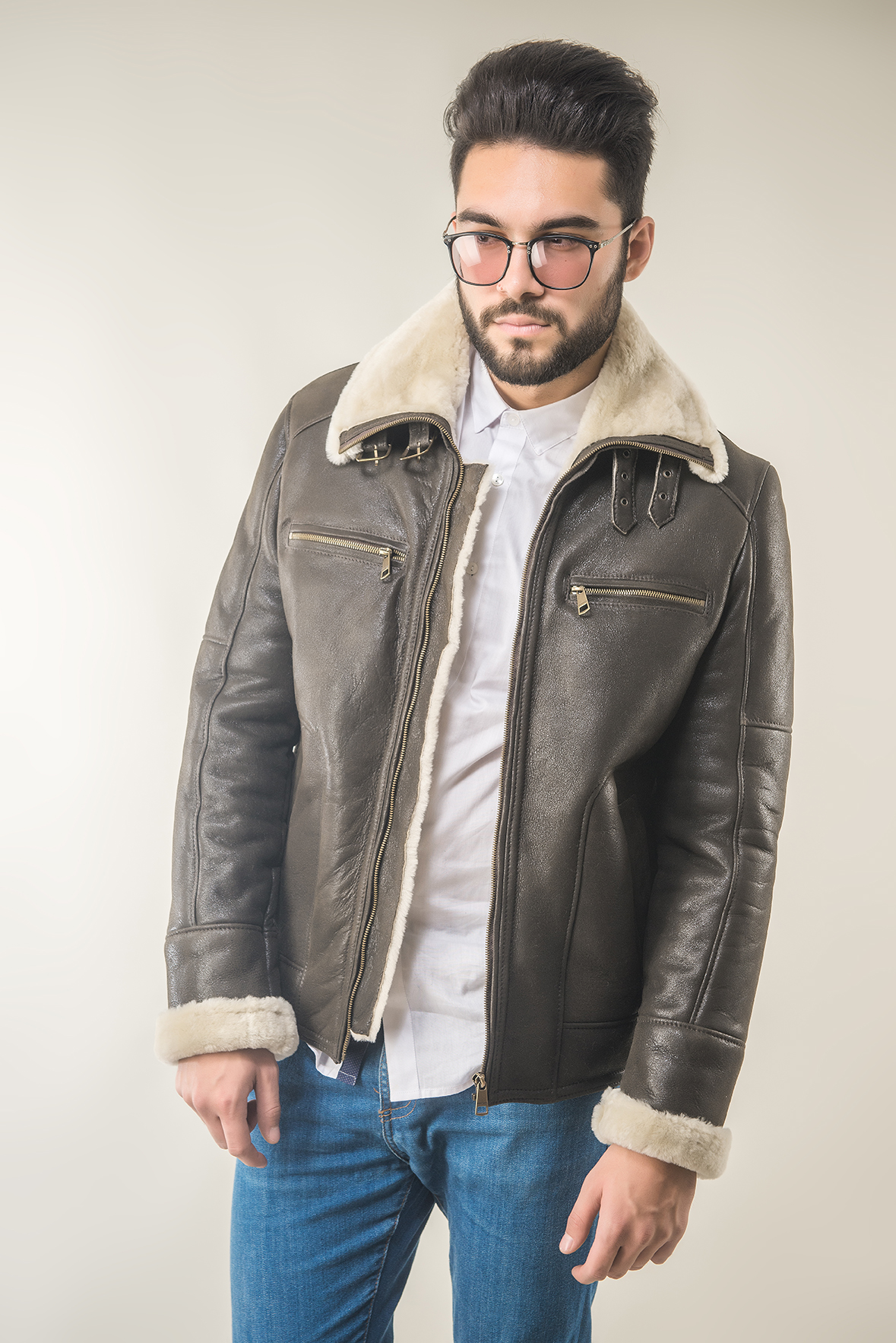 Mens fur coat brown 323 P 2