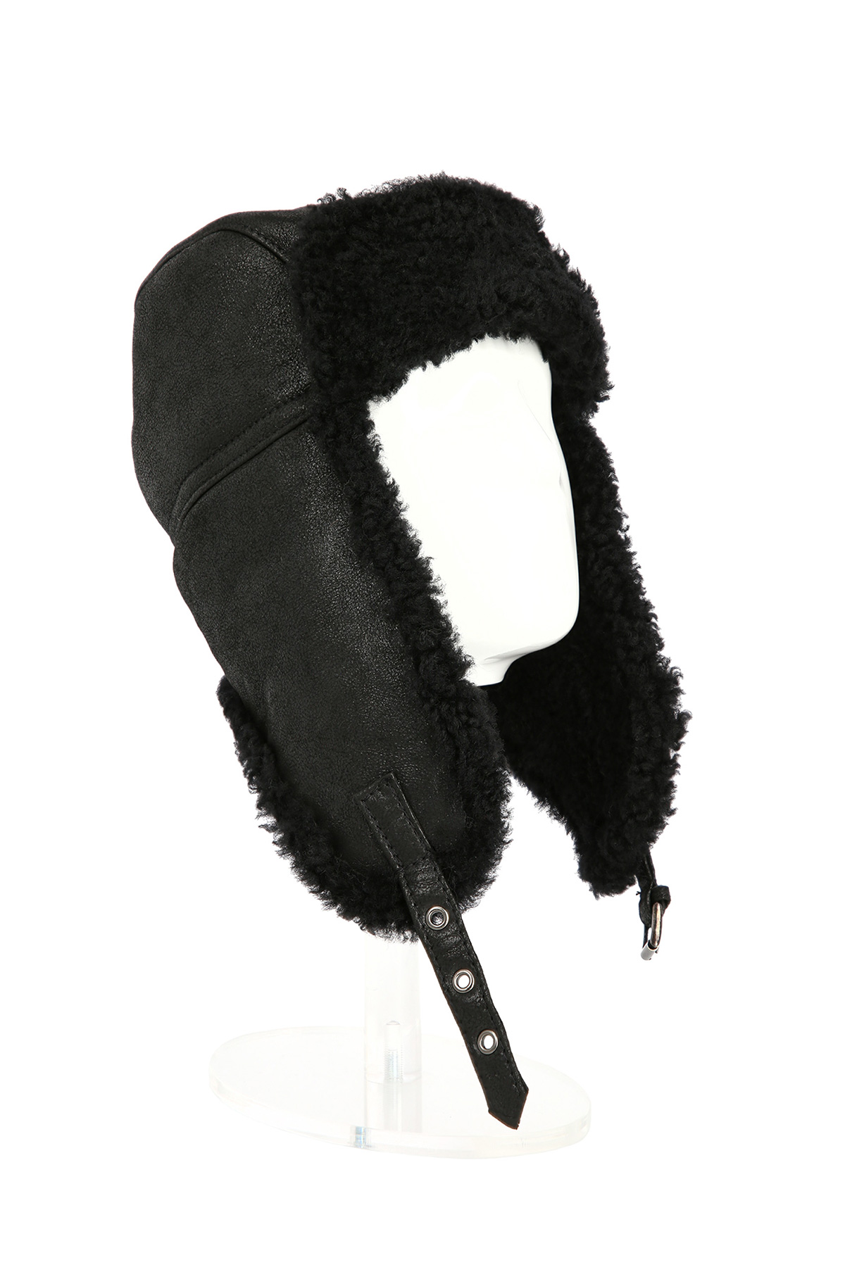 Merino Shearling fur hat for men 518 black 1 Merino Shearling fur hat for men 518 black 1