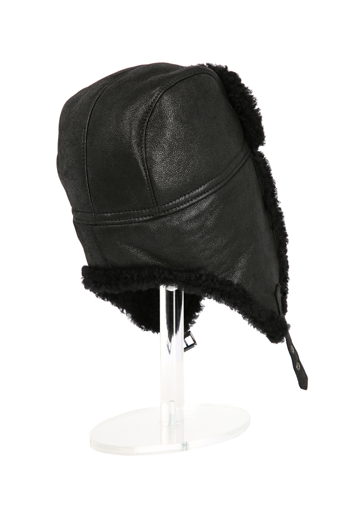 Merino Shearling fur hat for men 518 black 2 Merino Shearling fur hat for men 518 black 2