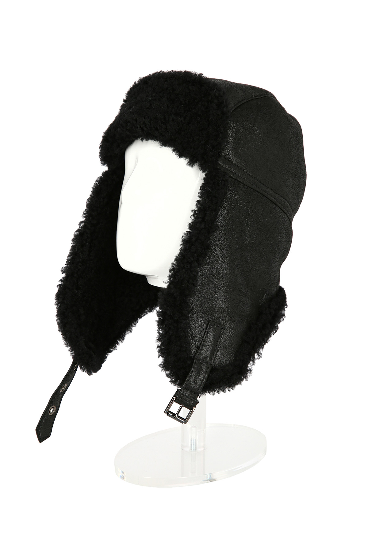 Merino Shearling fur hat for men 518 black 4 Merino Shearling fur hat for men 518 black 4
