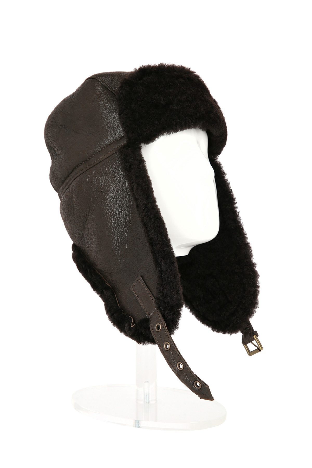 Merino Shearling fur hat for men 518 brown 1 Merino Shearling fur hat for men 518 brown 1