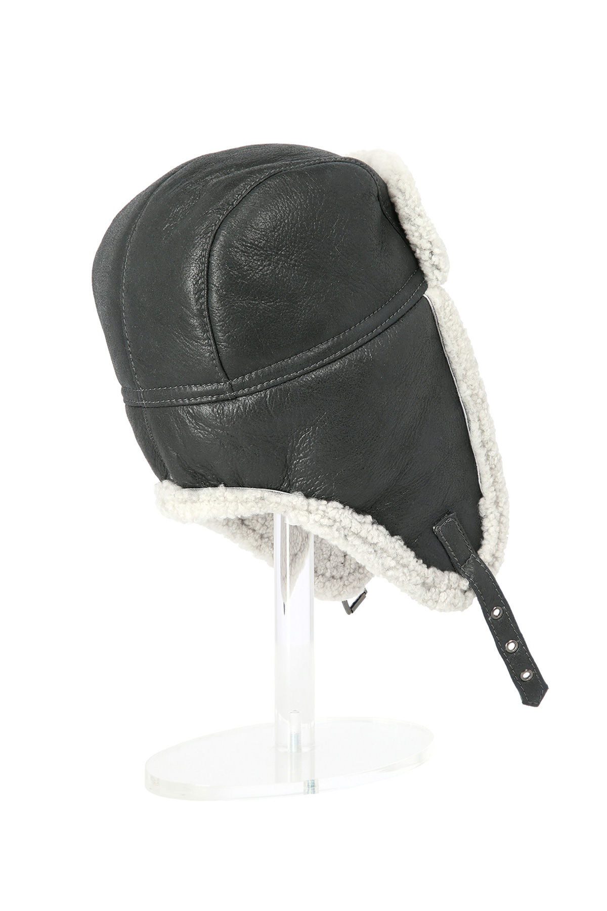 Merino Shearling fur hat for men 518 grey 2 Merino Shearling fur hat for men 518 grey 2