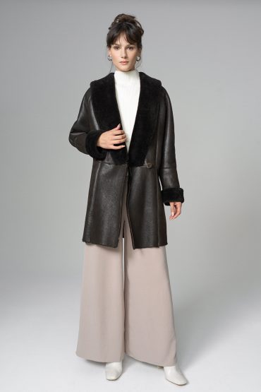 Merino fur coat 2075 cognac brown 6