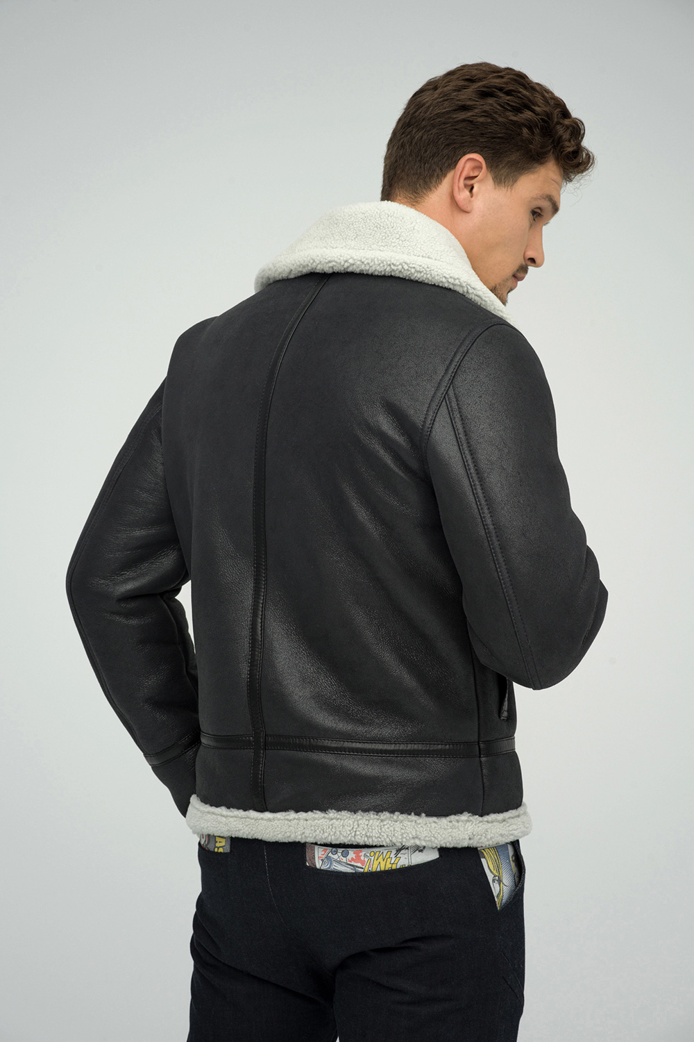 Merino shearling jacket 377 grey 3