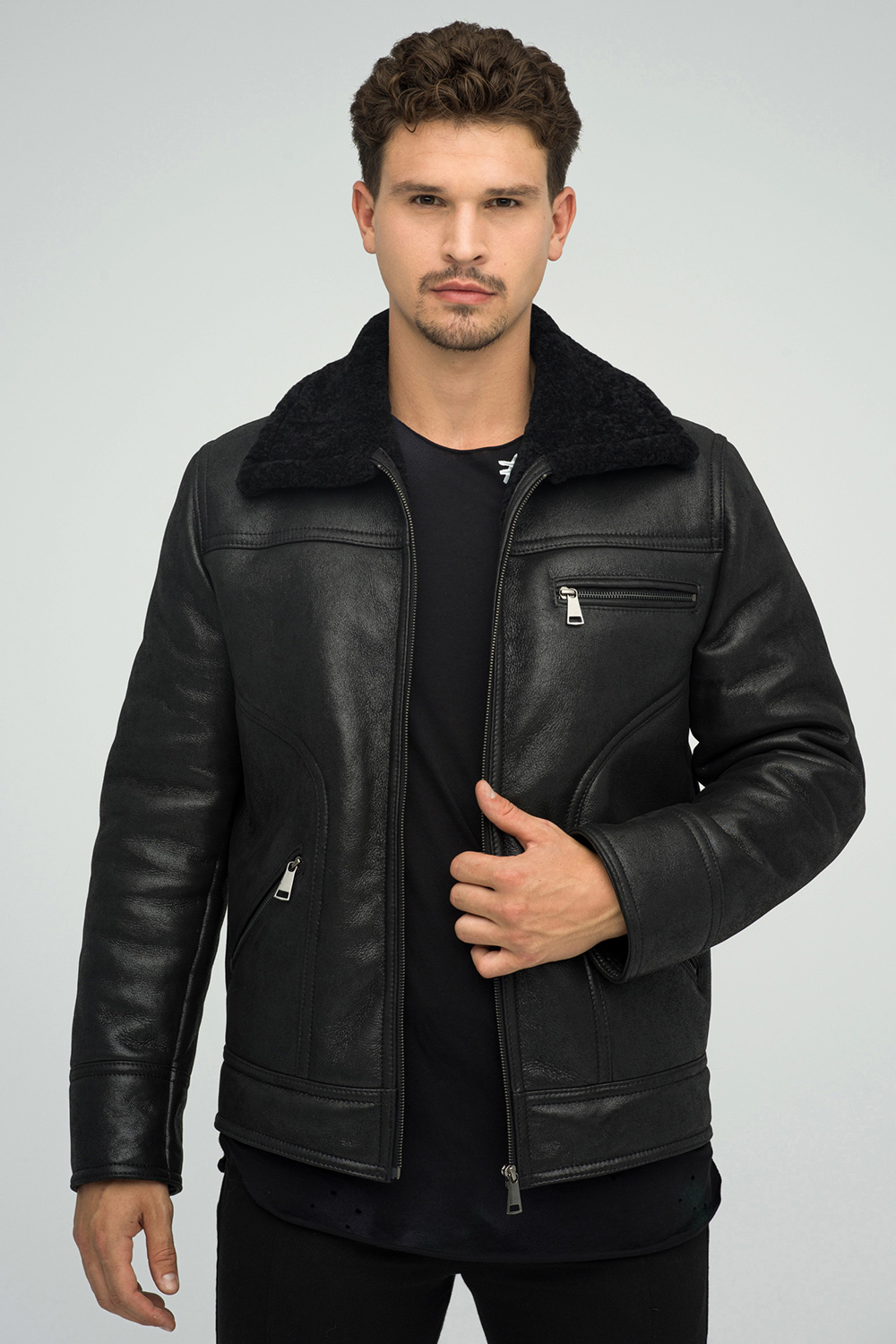 Merino shearling jacket 378 black 2