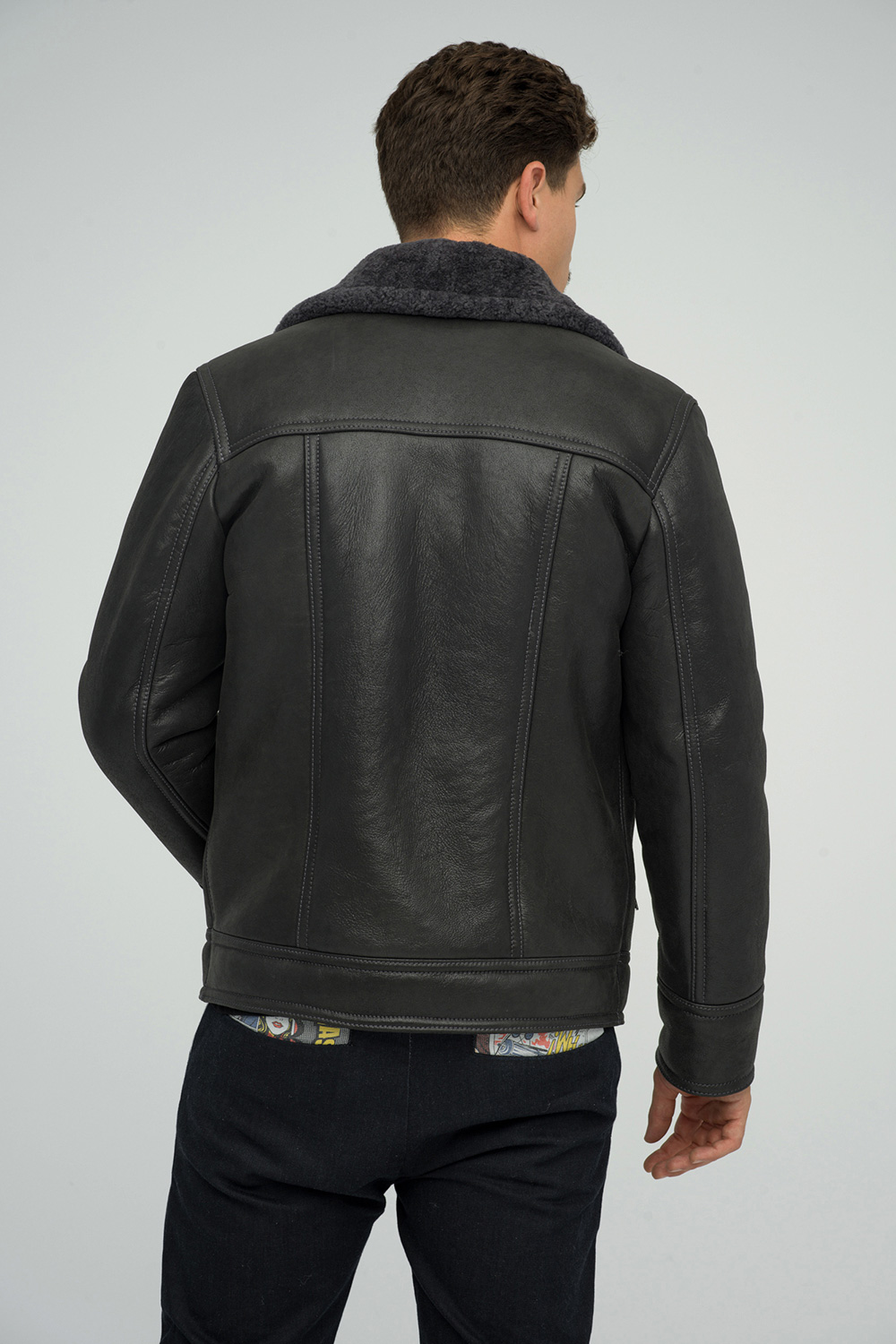 Merino shearling jacket 378 grey 3