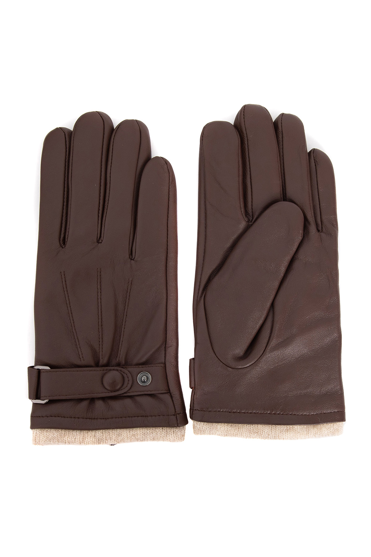 Natural leather gloves M218 brown 1