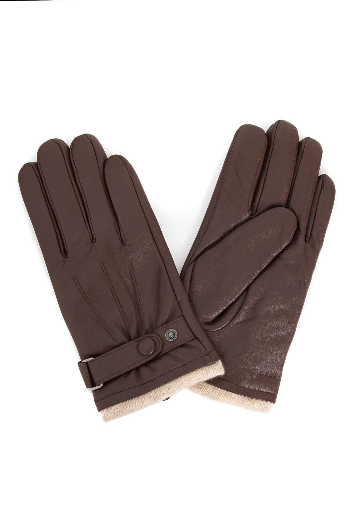 Natural leather gloves M218 brown 2