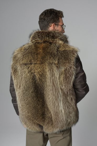 Reversible sheepskin jacket with raccoon fur 392 brown 4