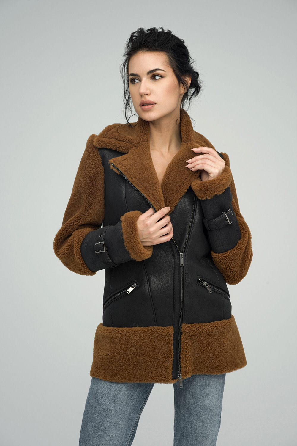 Shearling coat 2044 black 2 Shearling coat 2044 black 2